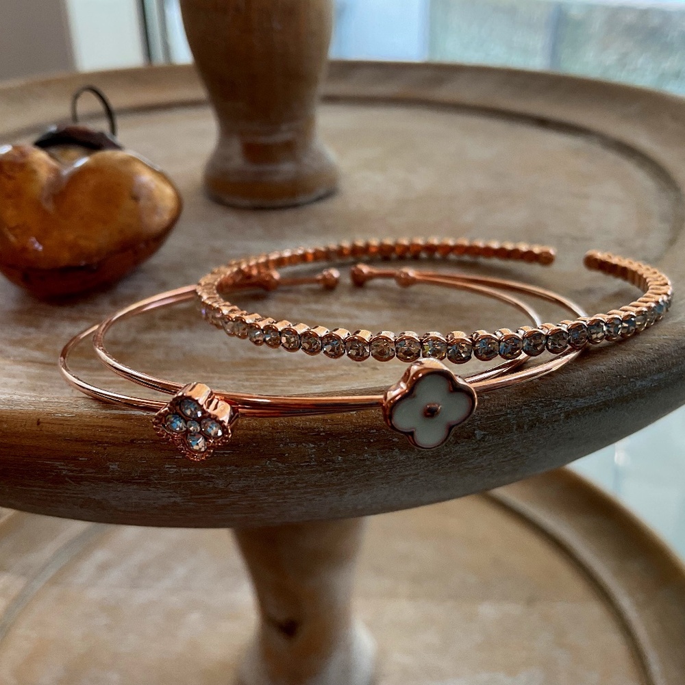 Callura Rose Gold Swarovski Crystal Bracelets NWT